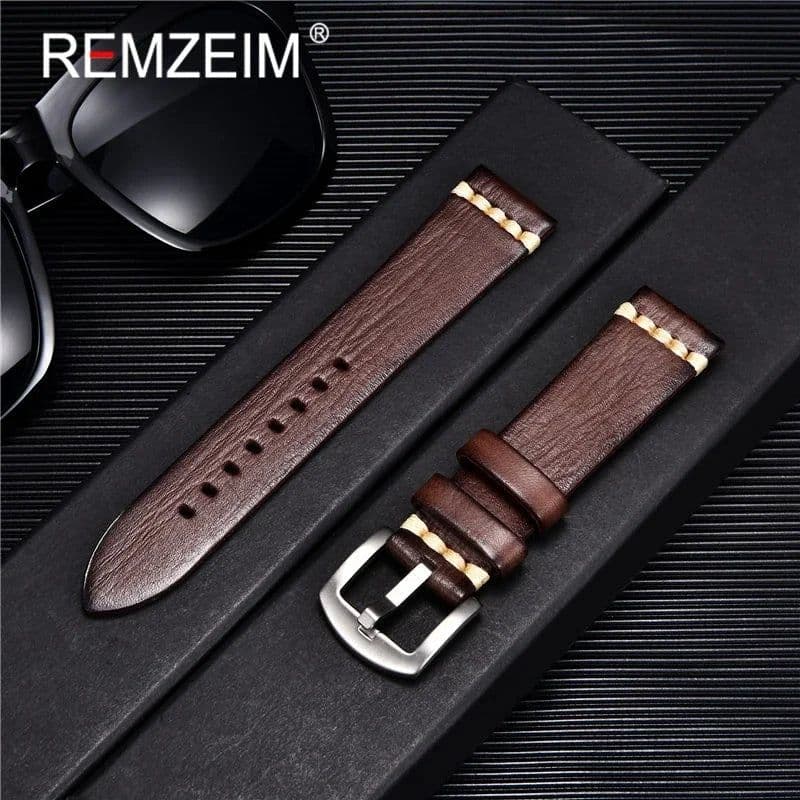 image-REMZEIM Leather Watchbands - Stylish Colours & Durable Design - 18-24mm