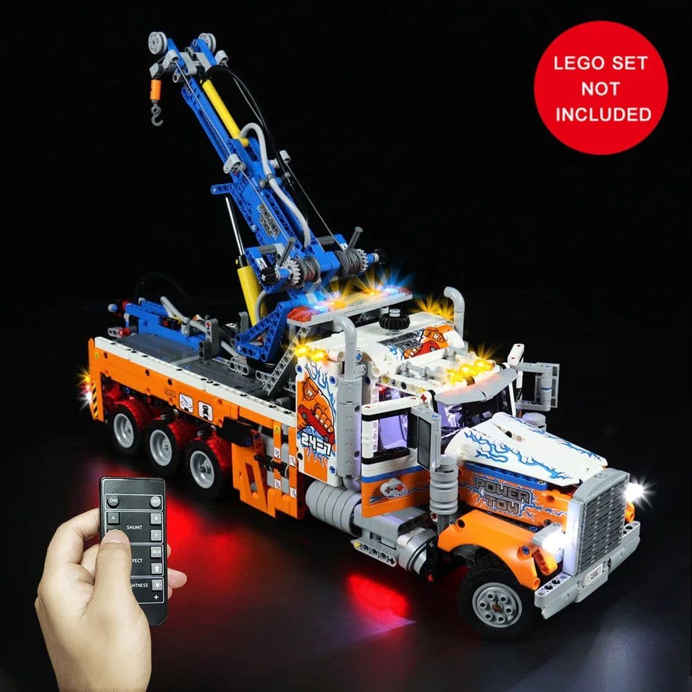 image-VONADO LED Lighting Set for 42128 Tow Truck Model Toy - Enhanced Detailing
