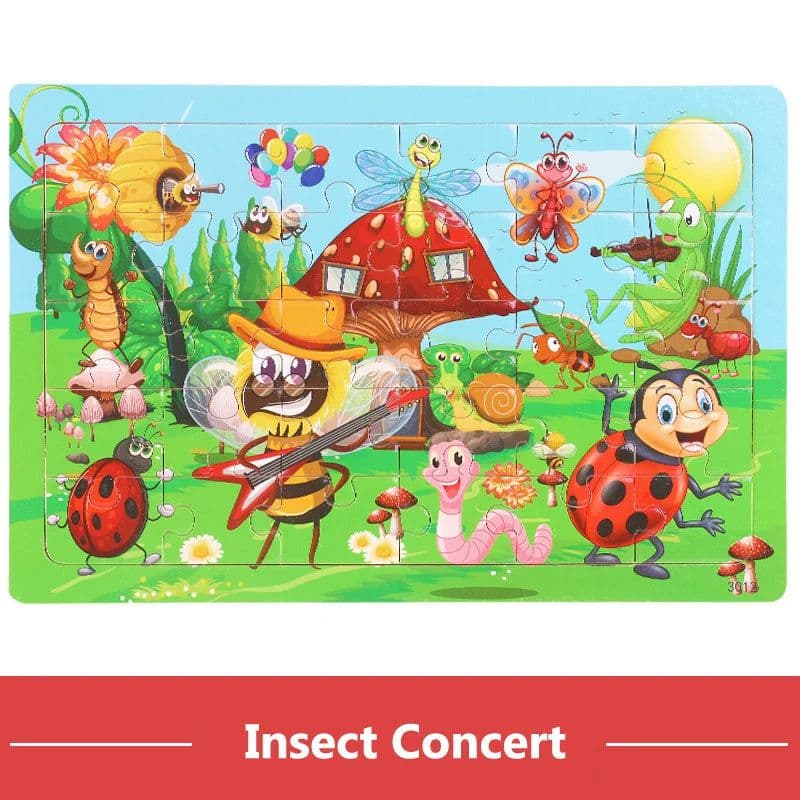 image-YunDuo BaBy Wooden Animal Jigsaw Puzzle for Early Learning & Fun