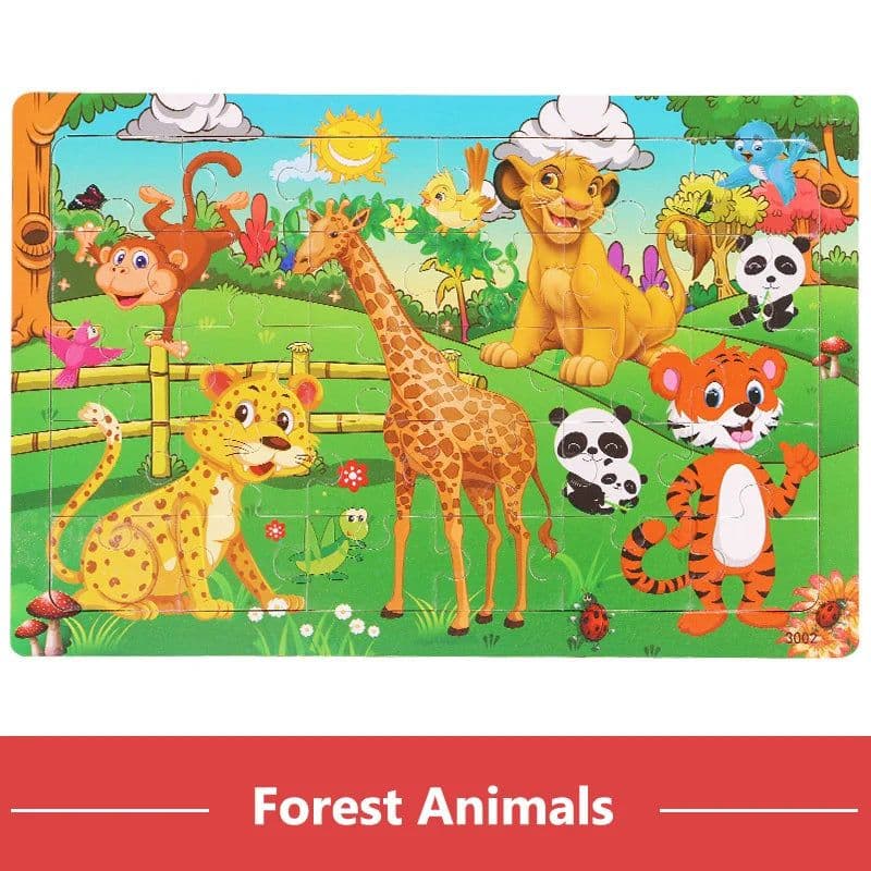 image-YunDuo BaBy Wooden Animal Jigsaw Puzzle for Early Learning & Fun