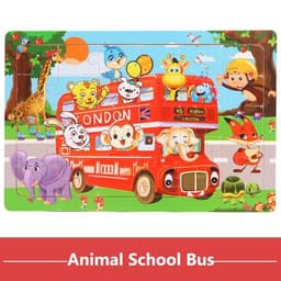 image-YunDuo BaBy Wooden Animal Jigsaw Puzzle for Early Learning & Fun