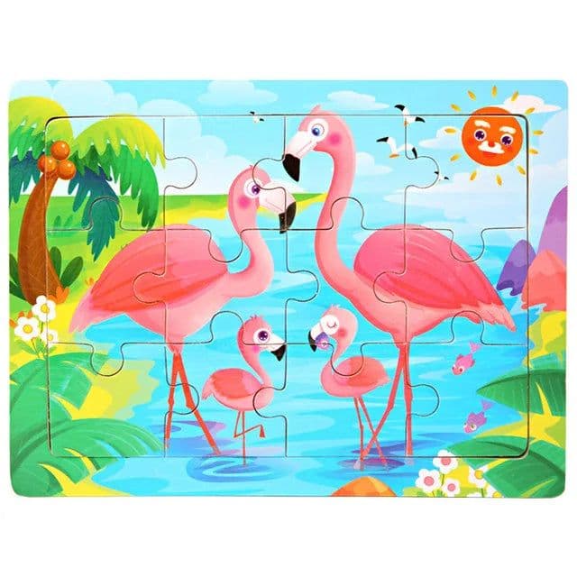 image-YunDuo BaBy Wooden Animal Jigsaw Puzzle for Early Learning & Fun