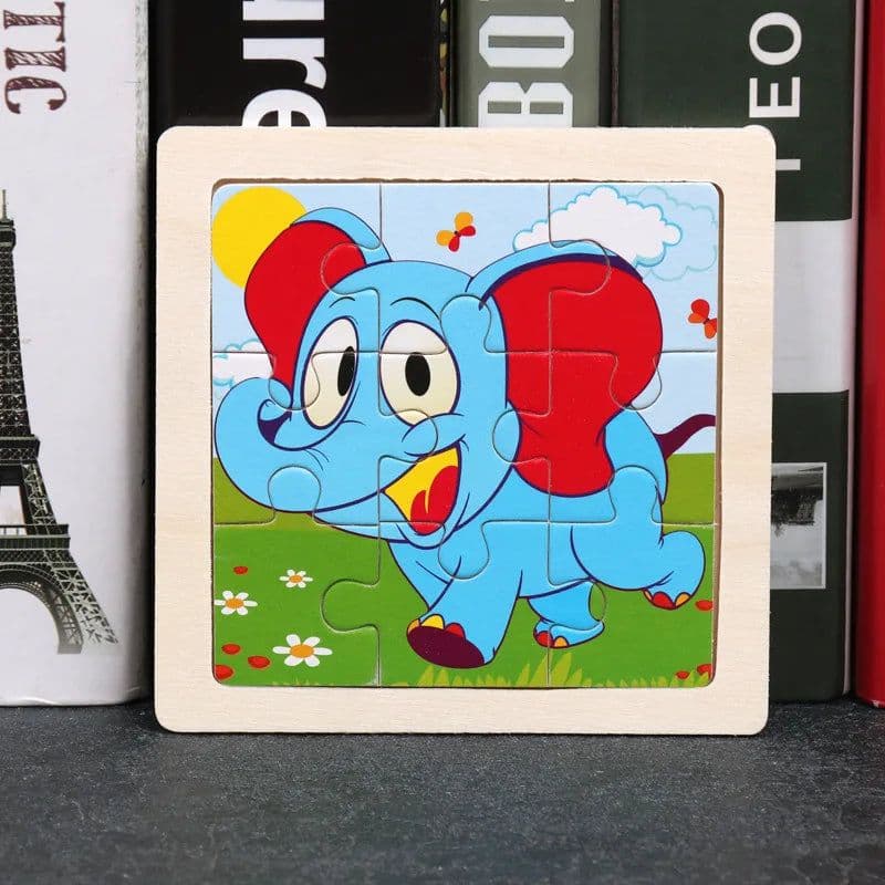 image-YunDuo Baby 3D Wooden Animal Puzzle - Educational Toy for Children