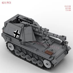image-Dorusle WWII German Army Wespe Sd.Kfz.124 Building Block Model Toy