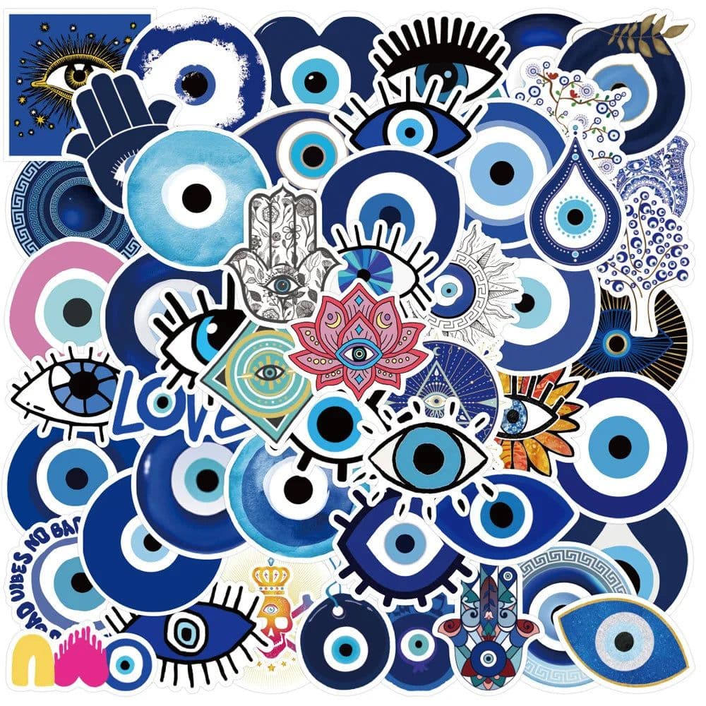 image-Turkish Evil Eye Waterproof Stickers for Skateboards, Laptops & More