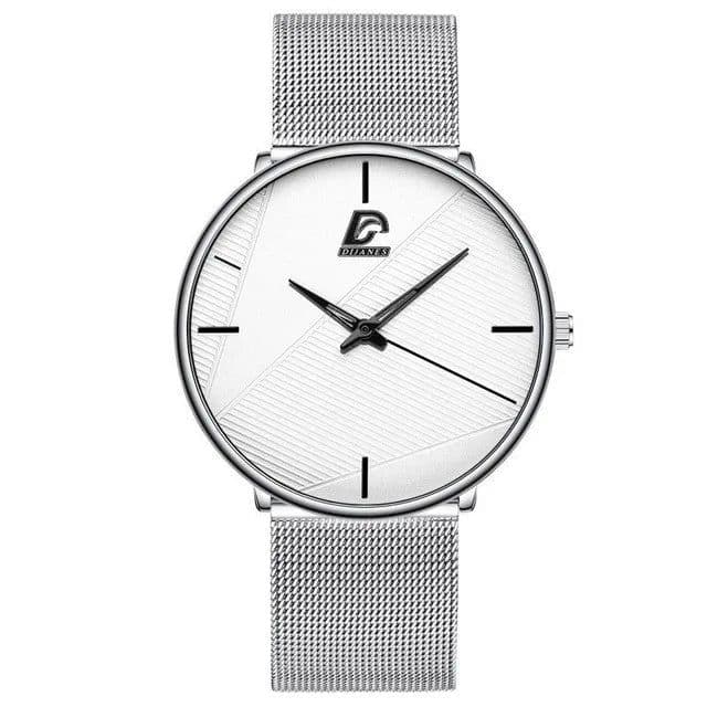 image-DIJANES Quartz Wristwatch with Stainless Steel Mesh Band - Casual Style