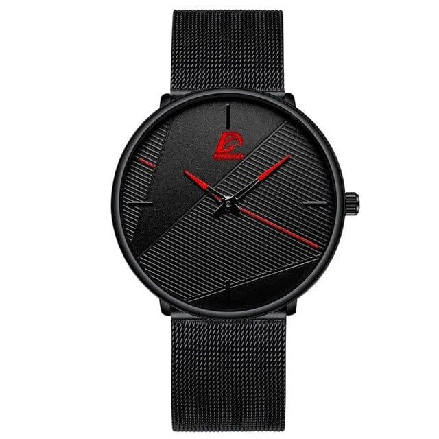 image-DIJANES Quartz Wristwatch with Stainless Steel Mesh Band - Casual Style