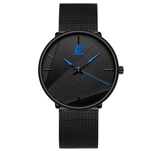 image-DIJANES Quartz Wristwatch with Stainless Steel Mesh Band - Casual Style