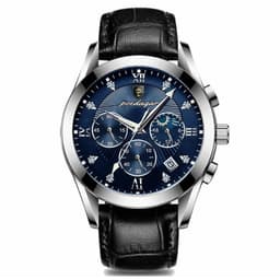image-POEDAGAR Luminous Quartz Wristwatch with Complete Calendar & Water Resistance
