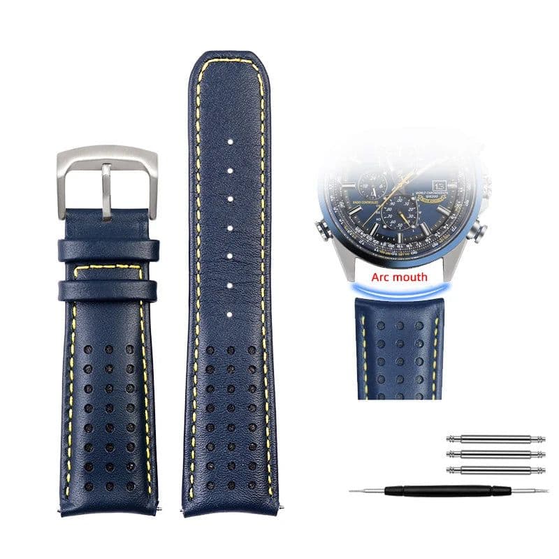 image-Zhuolei Leather Watchband - High Quality Steel Clasp - 19cm Length