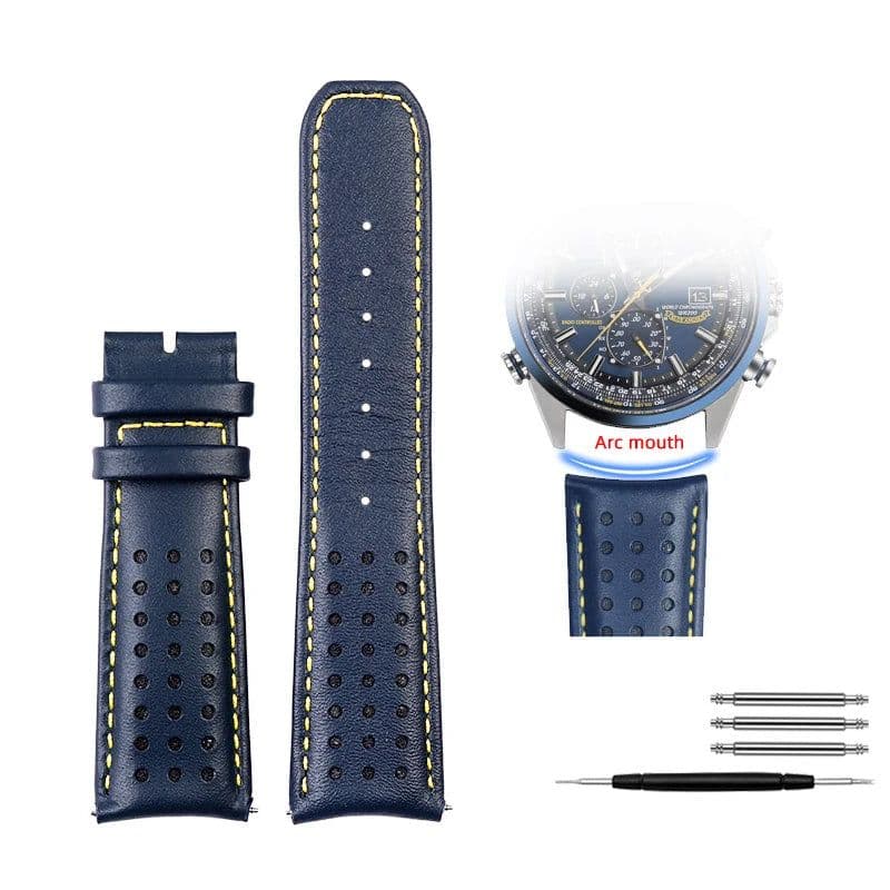 image-Zhuolei Leather Watchband - High Quality Steel Clasp - 19cm Length