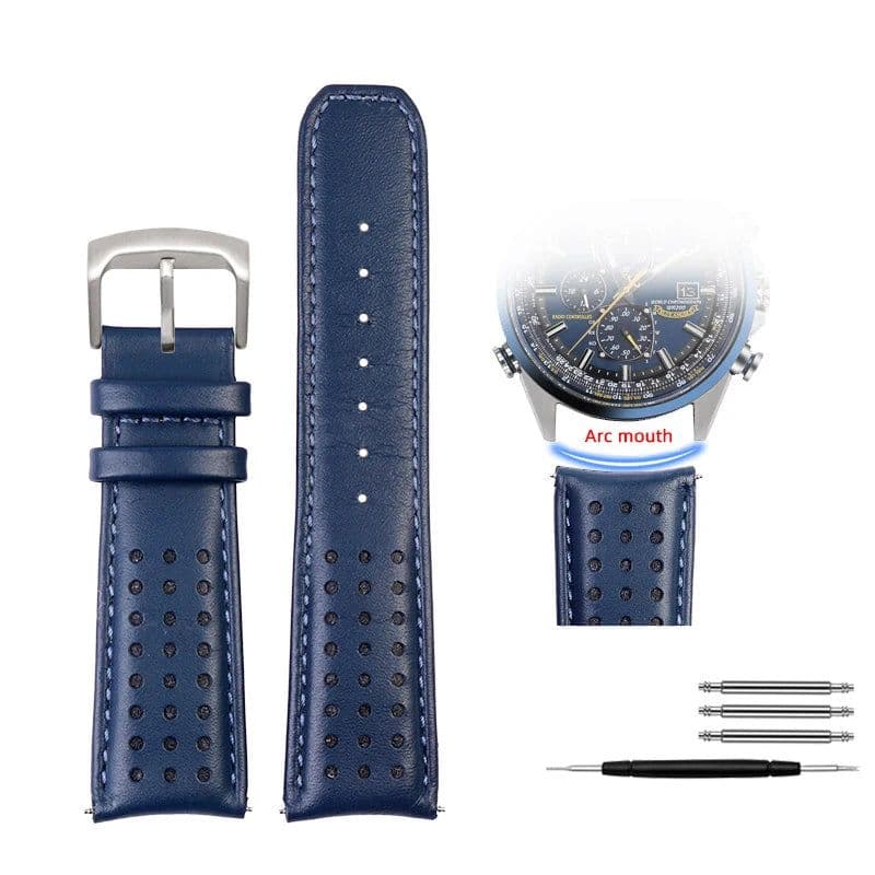 image-Zhuolei Leather Watchband - High Quality Steel Clasp - 19cm Length