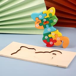 image-SUNVERY Educational Wooden Puzzle - Safe & Colourful Learning Toy