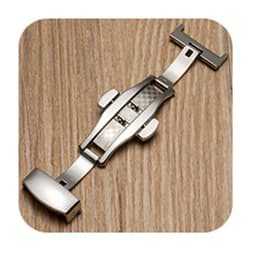 image-Qinband Butterfly Deployment Buckle Stainless Steel Watchband Clasp 10mm-22mm