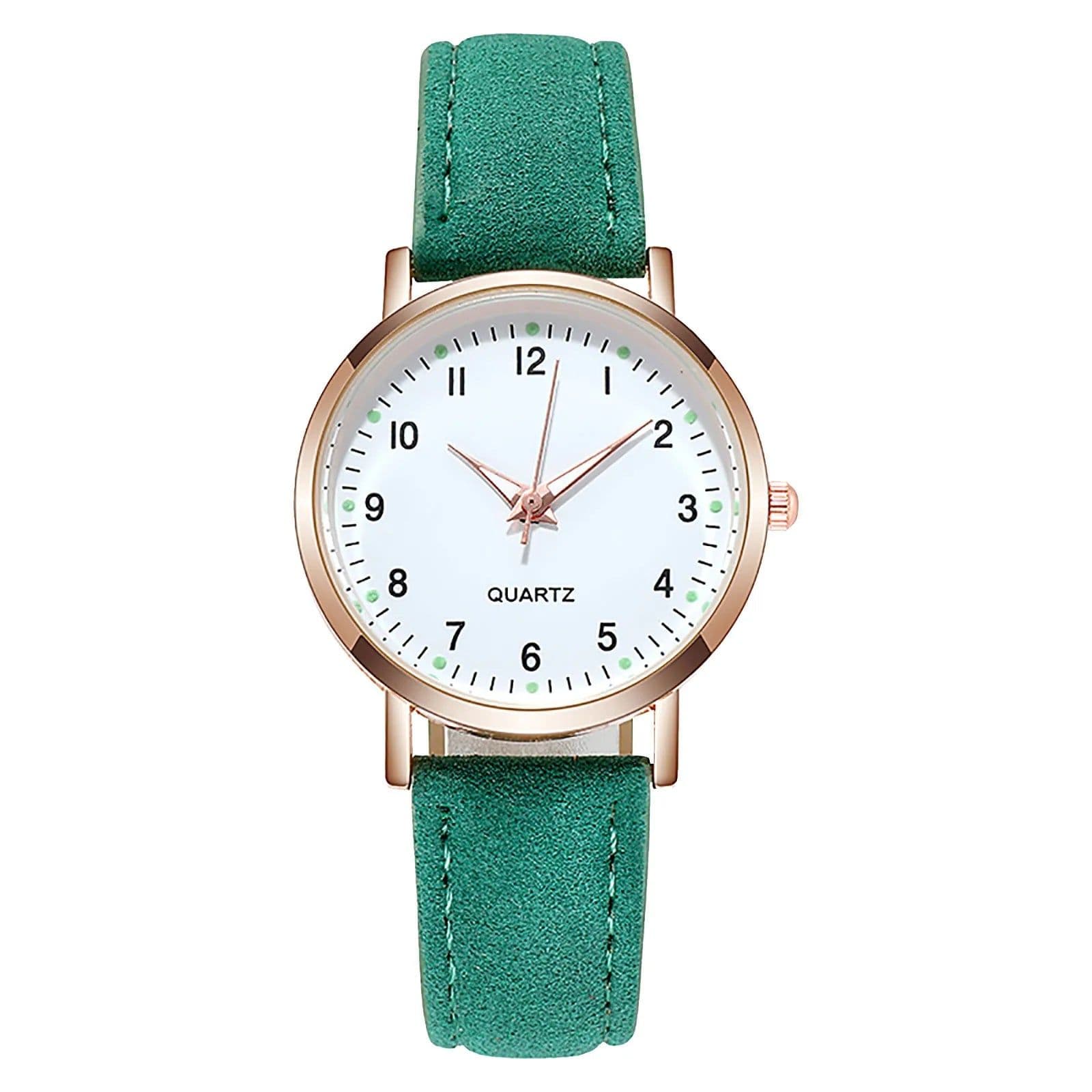 image-DQG Retro Luminous Quartz Watch with Diamond-Studded Belt for Women