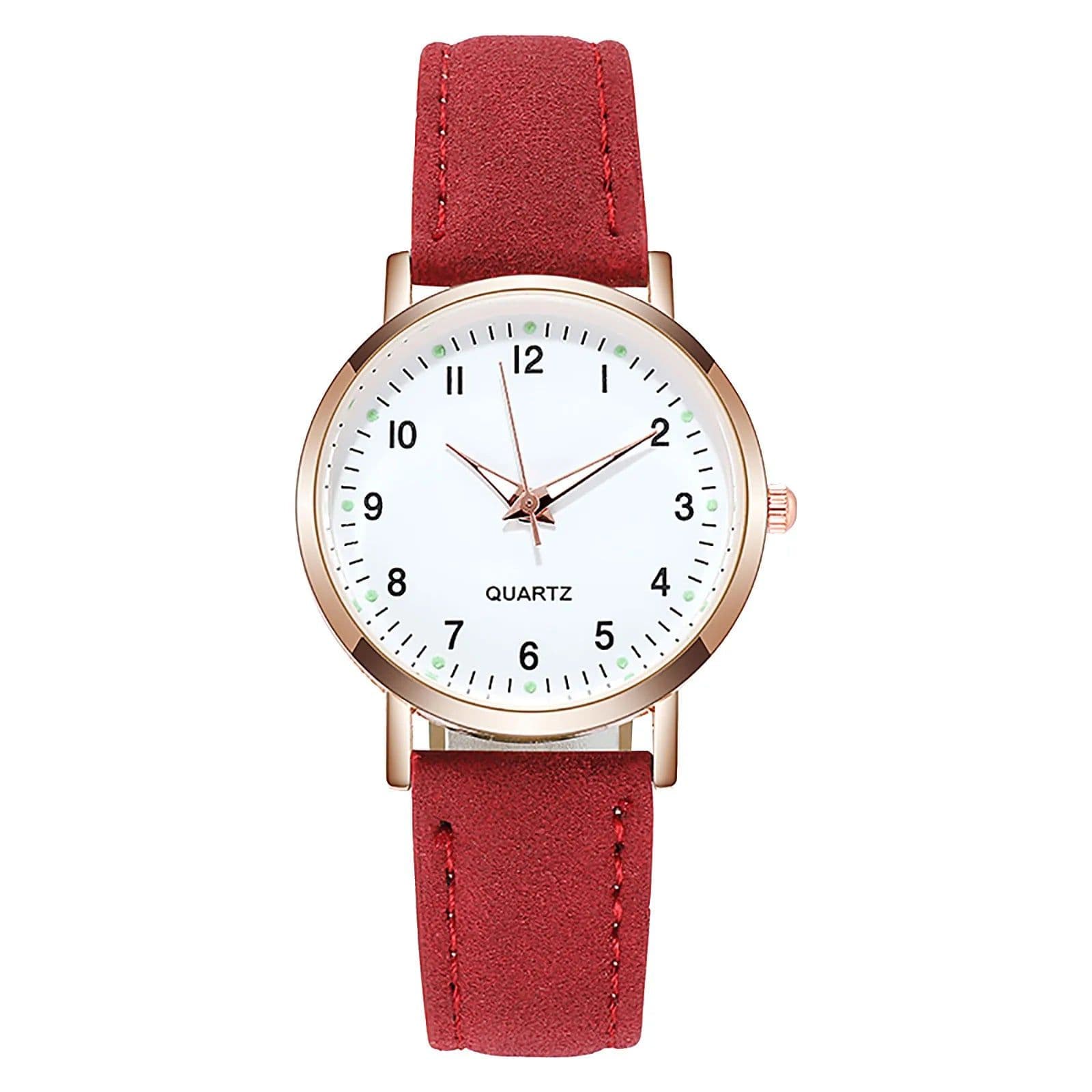 image-DQG Retro Luminous Quartz Watch with Diamond-Studded Belt for Women