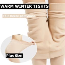 image-DOIAESKV 120D Fleece Tights - Warm & Stretchy Plus Size for Autumn Winter