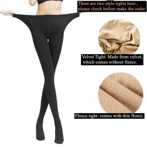 image-DOIAESKV 120D Fleece Tights - Warm & Stretchy Plus Size for Autumn Winter