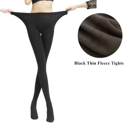 image-DOIAESKV 120D Fleece Tights - Warm & Stretchy Plus Size for Autumn Winter