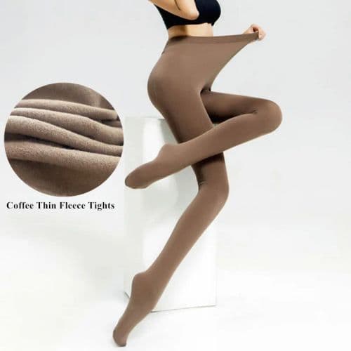image-DOIAESKV 120D Fleece Tights - Warm & Stretchy Plus Size for Autumn Winter