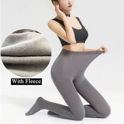 image-DOIAESKV 120D Fleece Tights - Warm & Stretchy Plus Size for Autumn Winter