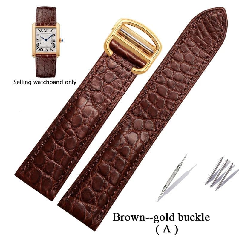 image-Premium Alligator Leather Watch Band for TANk SOLO - Durable & Stylish Accessory