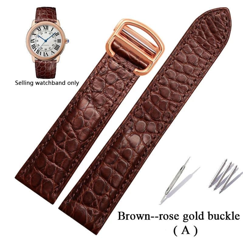 image-Premium Alligator Leather Watch Band for TANk SOLO - Durable & Stylish Accessory