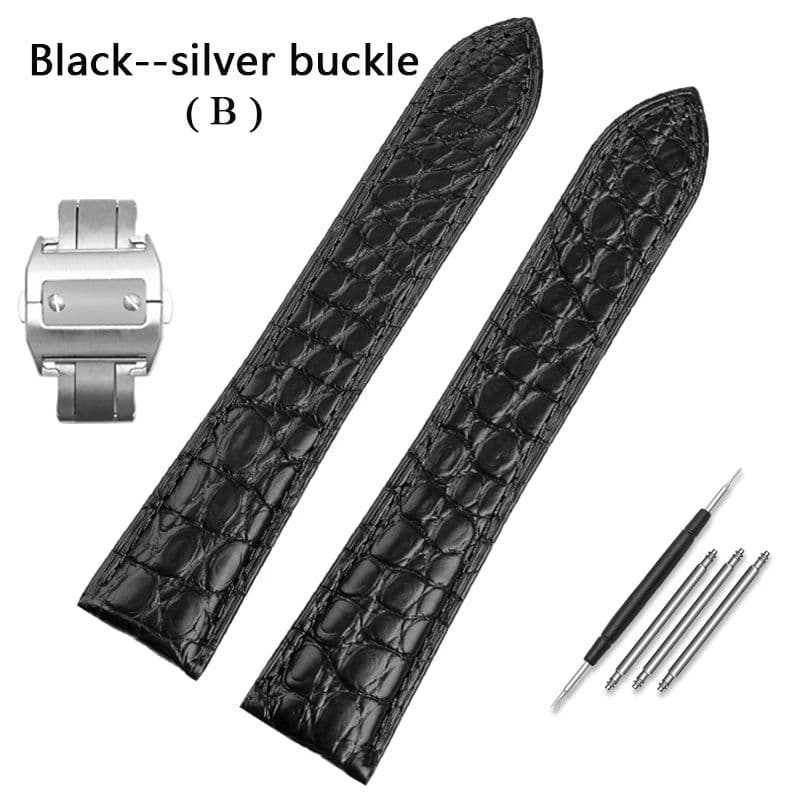 image-Premium Alligator Leather Watch Band for TANk SOLO - Durable & Stylish Accessory