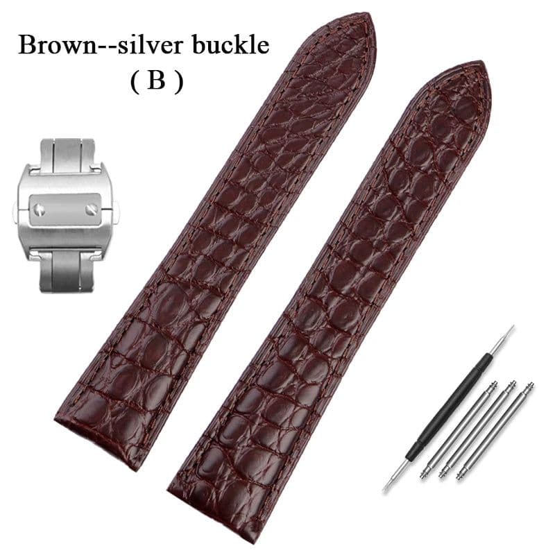 image-Premium Alligator Leather Watch Band for TANk SOLO - Durable & Stylish Accessory