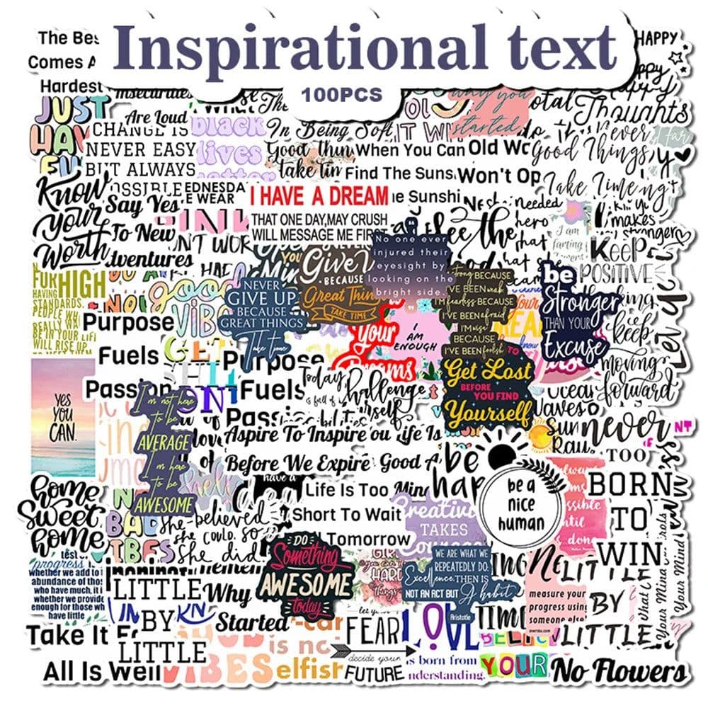 image-Motivational Phrases Stickers - Inspirational Quotes for Laptops & Scrapbooking
