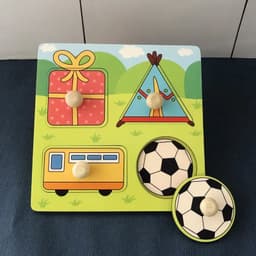 image-SUNVERY Educational Wooden Puzzle - Safe & Colourful Learning Toy