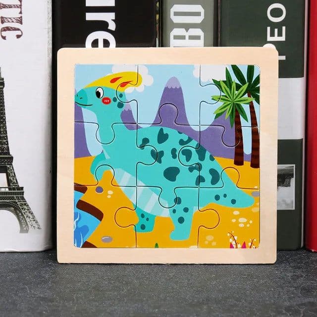 image-YunDuo BaBy Educational 3D Wooden Animal Puzzle for Children Age 3-6