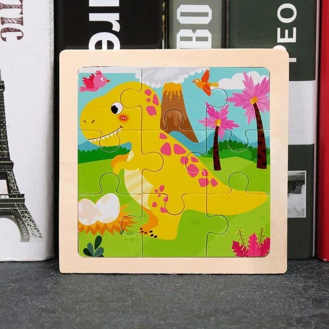 image-YunDuo BaBy Educational 3D Wooden Animal Puzzle for Children Age 3-6