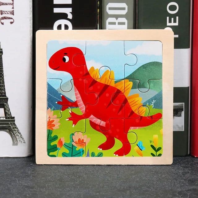 image-YunDuo BaBy Educational 3D Wooden Animal Puzzle for Children Age 3-6
