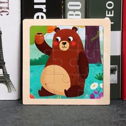 image-YunDuo BaBy Educational 3D Wooden Animal Puzzle for Children Age 3-6