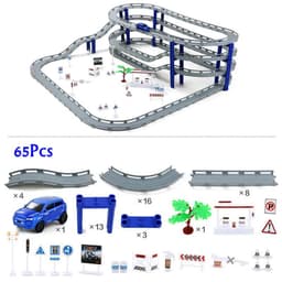image-Electric Racing Rail Car Set – Fun 48/53/65PCS DIY Model Train Toys