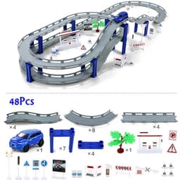image-Electric Racing Rail Car Set – Fun 48/53/65PCS DIY Model Train Toys