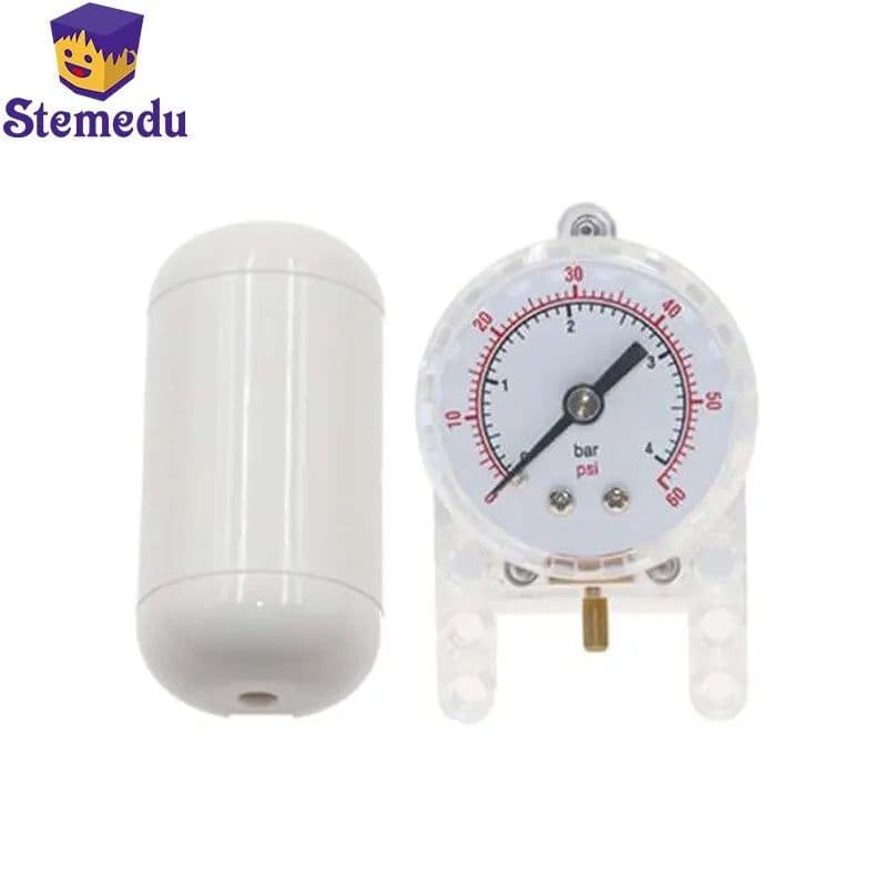 image-Stemedu Pneumatic Parts Barometer & Airtank for DIY Building Projects