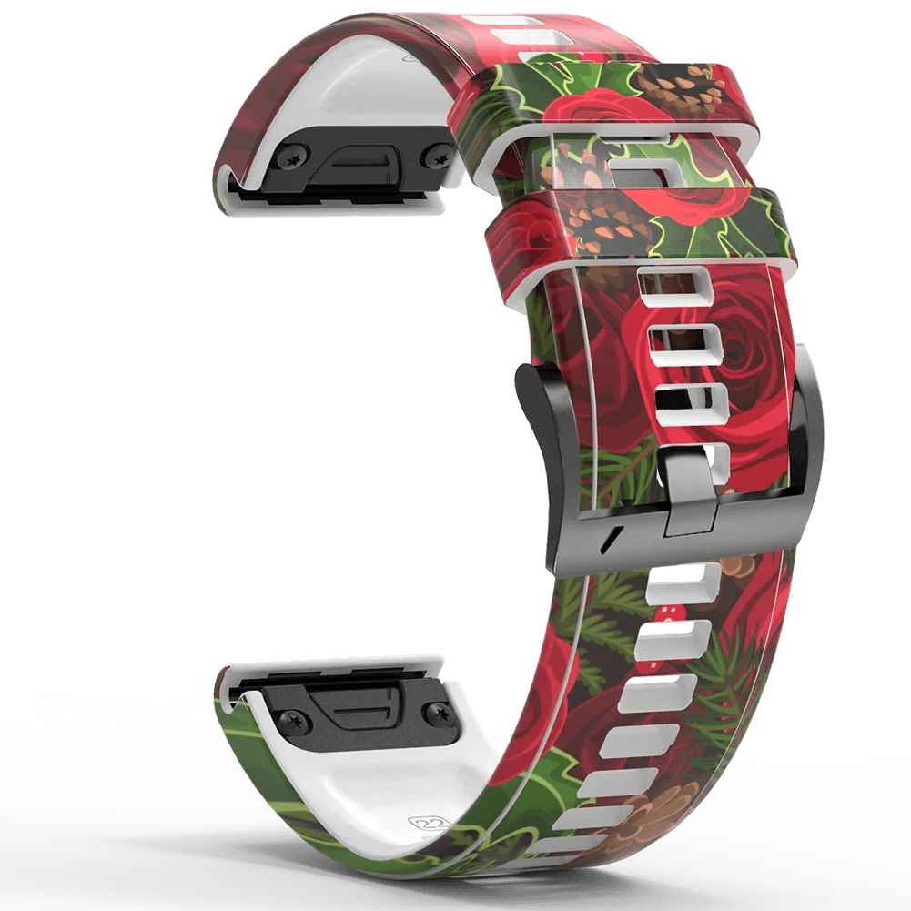 image-Quick Release Silicone Watch Strap for Garmin Fenix Series 22mm/26mm