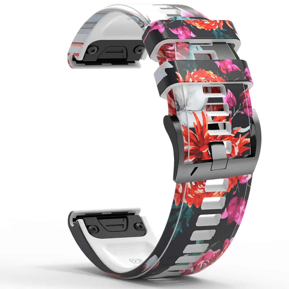 image-Quick Release Silicone Watch Strap for Garmin Fenix Series 22mm/26mm