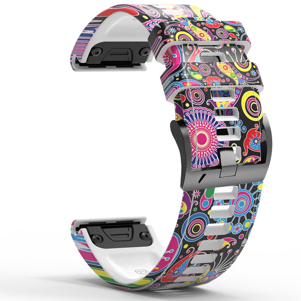 image-Quick Release Silicone Watch Strap for Garmin Fenix Series 22mm/26mm