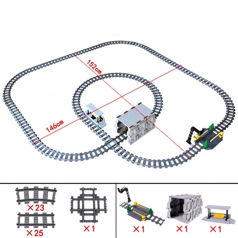 image-Jiu Feng Yan Flexible Switch Railway Tracks - Creative Building Block Toys
