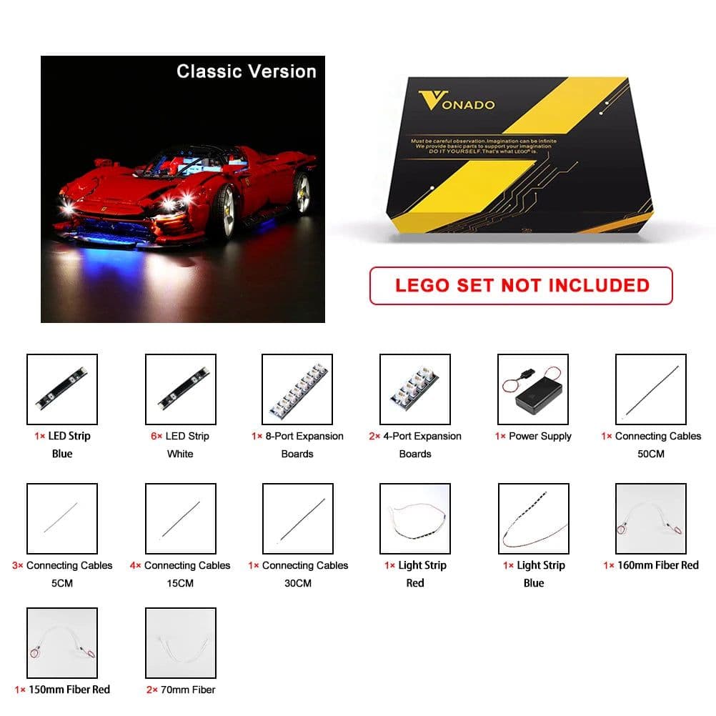 image-VONADO LED Light Kit for 42143 Daytona SP3 - Enhance Your Building Experience
