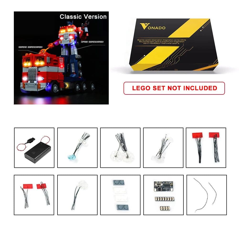 image-VONADO LED Light Kit 10302 for Optimus Prime Building Blocks - Enhance Playtime