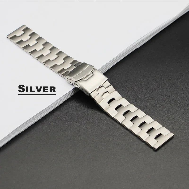 image-Geekthink Stainless Steel Replacement Strap for Samsung Galaxy Watch 4 46mm