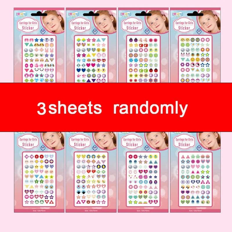 image-3D Gem Sticker Earrings - Glittery Sparkle Self-Adhesive Stickers - 60/180/300Pcs