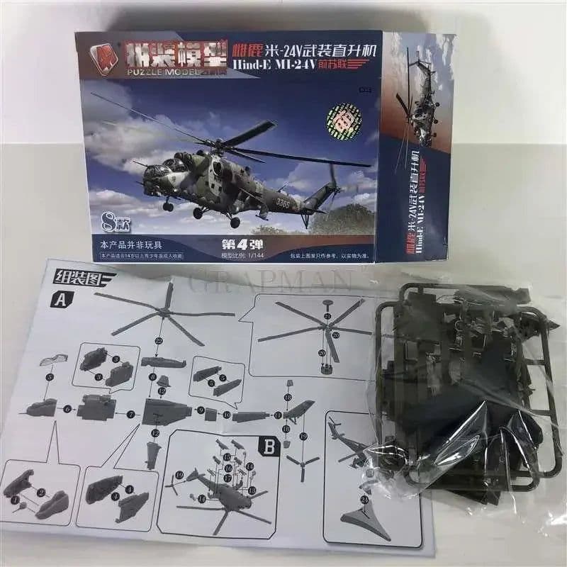 image-GRAPMAN 1:72 Assembly Helicopter & Fighter Plane Military Toy Set