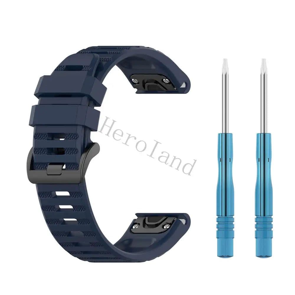 image-Hero Iand 26mm Silicone Quick Release Watch Strap for Garmin Fenix Series