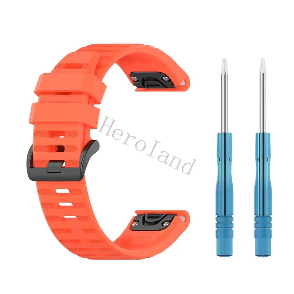 image-Hero Iand 26mm Silicone Quick Release Watch Strap for Garmin Fenix Series