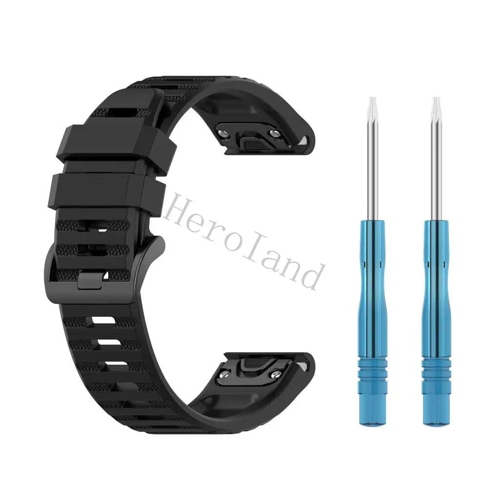 image-Hero Iand 26mm Silicone Quick Release Watch Strap for Garmin Fenix Series